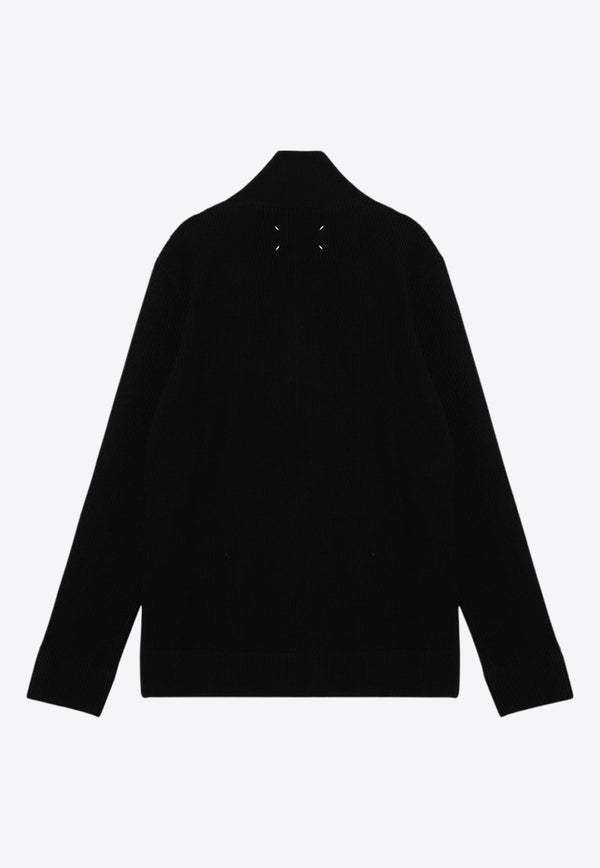 Maison Margiela Wool Blend Zip-Up Cardigan Black SI1HA0013S17781/P_MARGI-900F