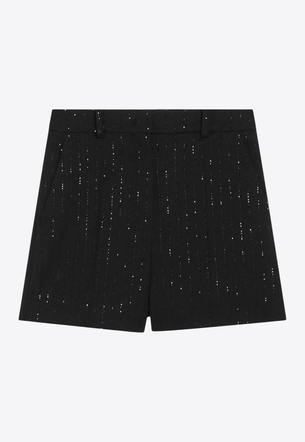 Max Mara Pianoforte Siberia Pinstripe Mini Shorts Black SIBERIAWO/R_MAXMP-001