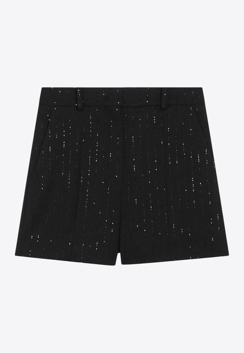 Max Mara Pianoforte Siberia Pinstripe Mini Shorts Black SIBERIAWO/R_MAXMP-001