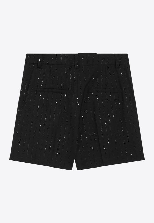 Max Mara Pianoforte Siberia Pinstripe Mini Shorts Black SIBERIAWO/R_MAXMP-001