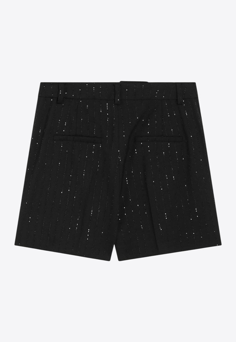 Max Mara Pianoforte Siberia Pinstripe Mini Shorts Black SIBERIAWO/R_MAXMP-001