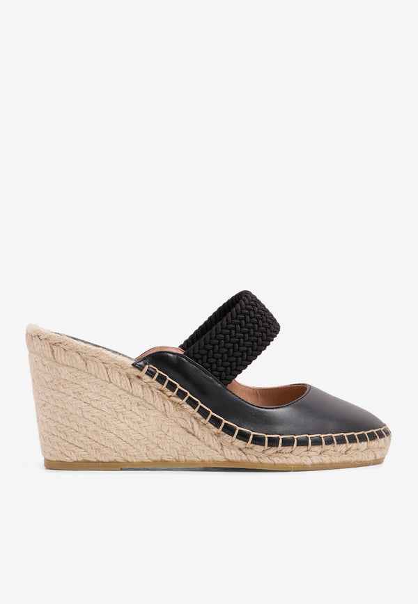 Malone Souliers Siena 70 Leather Espadrilles SIENA 70-6 BLACK/BLACK