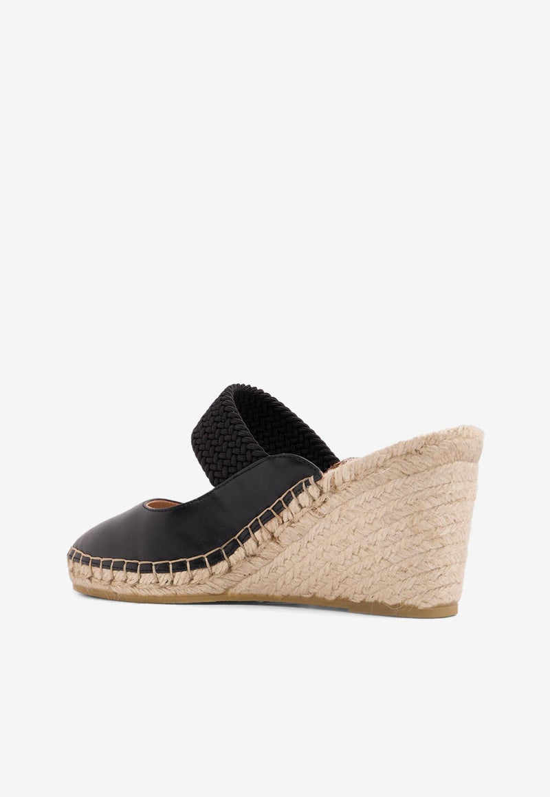 Malone Souliers Siena 70 Leather Espadrilles SIENA 70-6 BLACK/BLACK