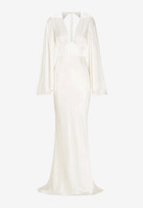 Shona Joy La Lune Plunging V-neck Gown SJ3940_WHITE