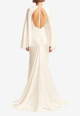 Shona Joy La Lune Plunging V-neck Gown SJ3940_WHITE