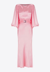 Shona Joy La Lune Belted Midi Dress in Silk SJ3998LIGHT PINK