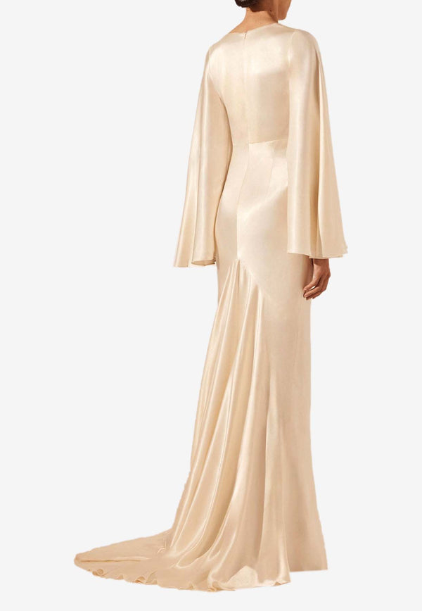 Shona Joy La Lune Flared-Sleeve Maxi Dress Cream SJ6033CREAM