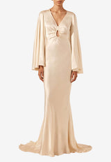 Shona Joy La Lune Flared-Sleeve Maxi Dress Cream SJ6033CREAM