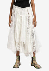 JW Anderson Asymmetric Mixed-Lace Midi Skirt White SK0200-PG1912_WHITE
