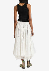 JW Anderson Asymmetric Mixed-Lace Midi Skirt White SK0200-PG1912_WHITE