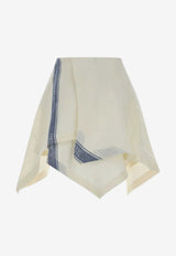 JW Anderson Asymmetric Mini Skirt with Branded Stripe White SK0205-PG1898_WHITE MULT