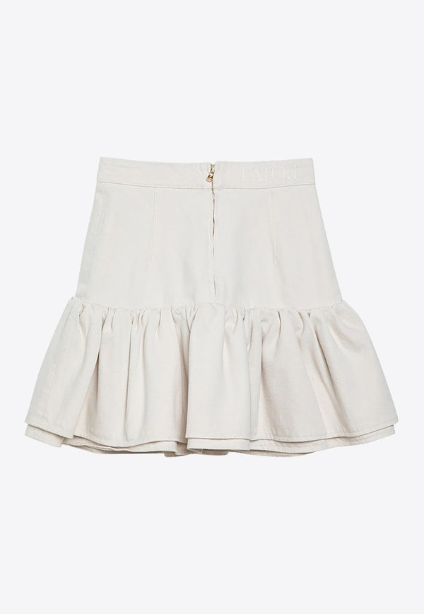 Patou Flounced Mini Skirt White SK0600178CO/O_PATOU-008N