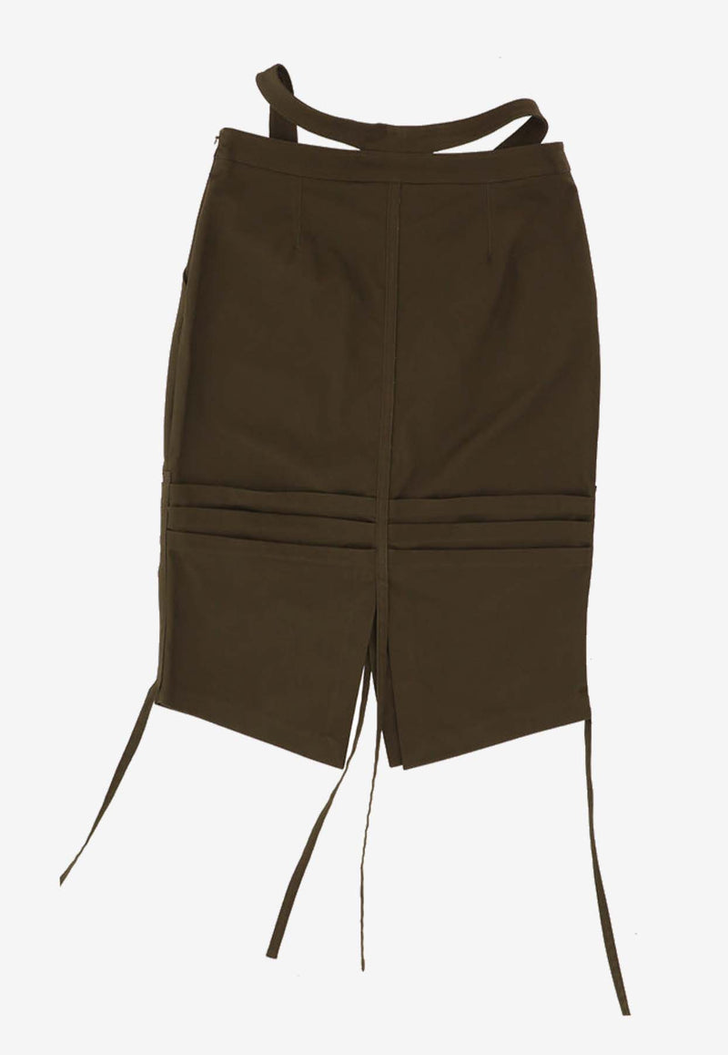 Andreadamo Waist-Strap Midi Skirt Brown SK06759169_000_1169