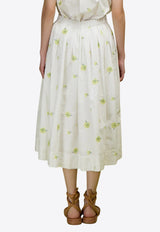 LOVE Binetti Carla Floral Midi Skirt White SK325 Carla_NATURAL