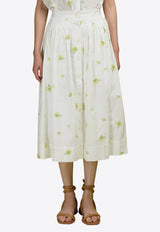 LOVE Binetti Carla Floral Midi Skirt White SK325 Carla_NATURAL