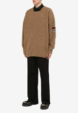 Raf Simons X Fred Perry Textured Knit Oversized Wool Sweater Almond SK4218-45WO/M_FREDP-D83