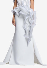 Maticevski Snaking Long Tailored Skirt White SK5572/24_WHITE