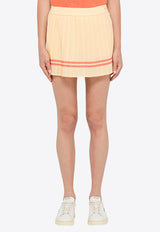 Sporty & Rich Double-Stripe Pleated Mini Skirt Beige SK921ALCO/M_S&R-AL