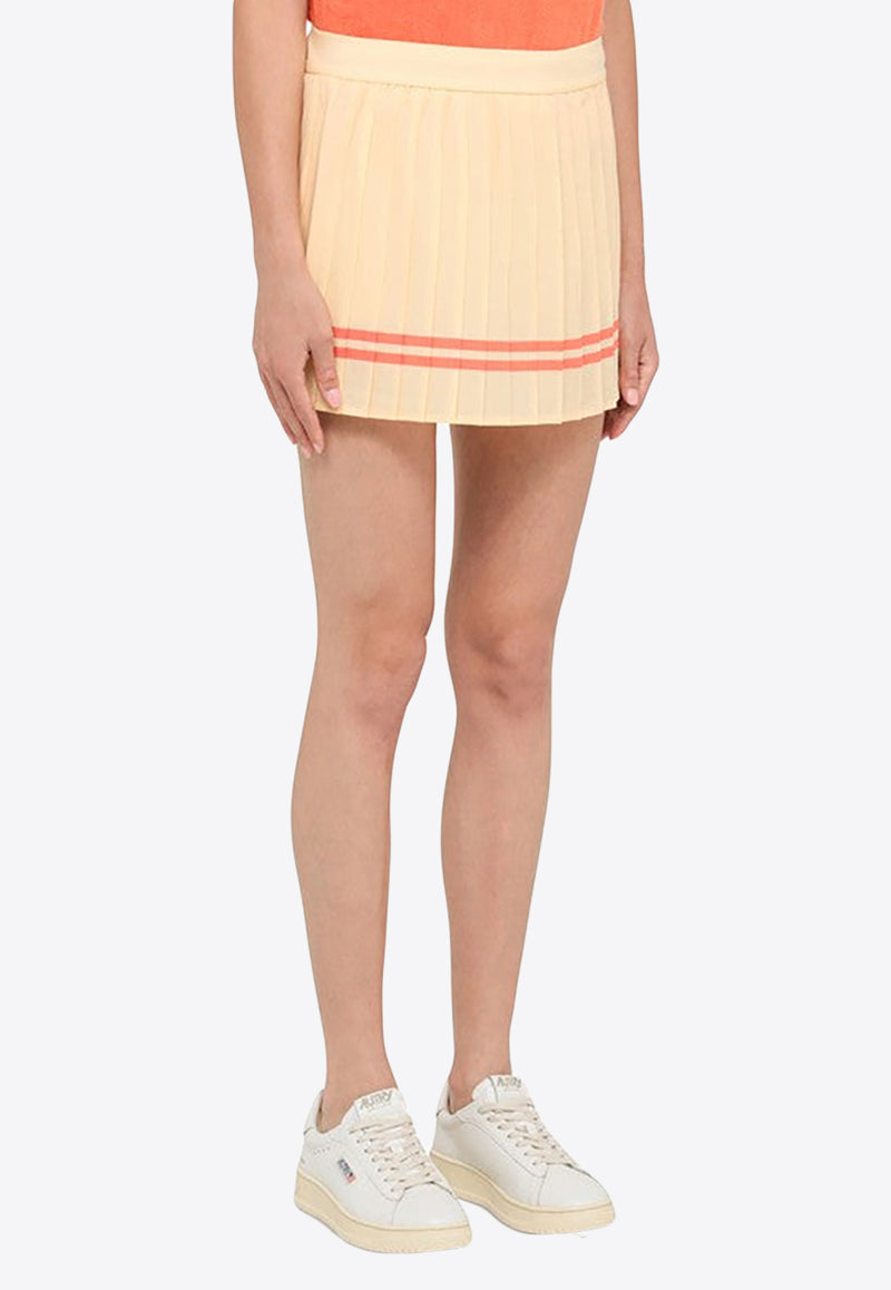 Sporty & Rich Double-Stripe Pleated Mini Skirt Beige SK921ALCO/M_S&R-AL