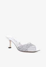 Jimmy Choo Skye 70 Glitter Mules SKYE 70 PZF SILVER