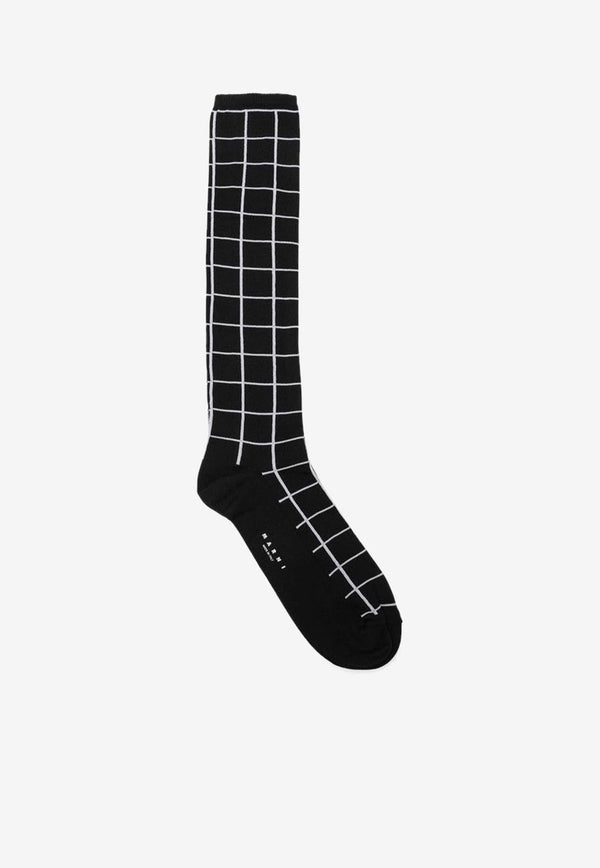 Marni Check Pattern Ankle-Length Socks Black SKZC0117Q1UFN220/N_MARNI-CHN99