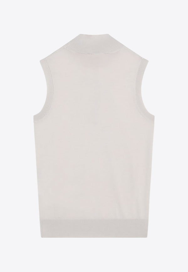 S Max Mara Slalom Turtleneck Wool Knit Top White SLALOMWO/R_MAXS-001