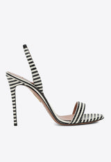 Aquazzura So Nude 105 Striped Sandals White SNUHIGS0RGK/Q_AQUA-0FF