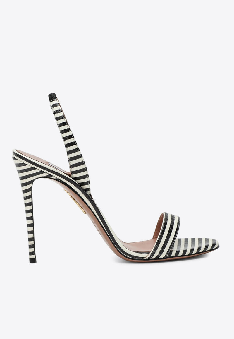 Aquazzura So Nude 105 Striped Sandals White SNUHIGS0RGK/Q_AQUA-0FF