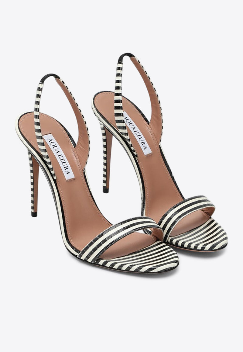 Aquazzura So Nude 105 Striped Sandals White SNUHIGS0RGK/Q_AQUA-0FF