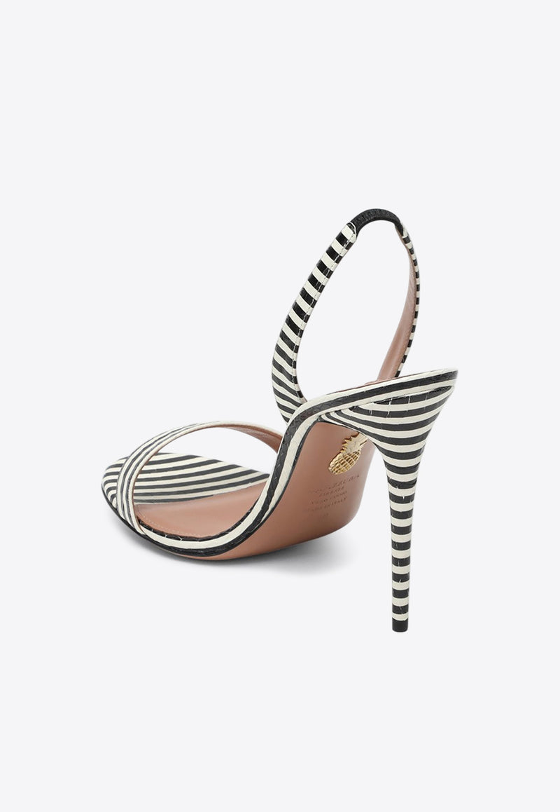 Aquazzura So Nude 105 Striped Sandals White SNUHIGS0RGK/Q_AQUA-0FF