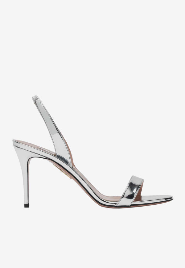 Aquazzura So Nude 85 Slingback Sandals Silver SNUMIDS0SSY/S_AQUA-CCC