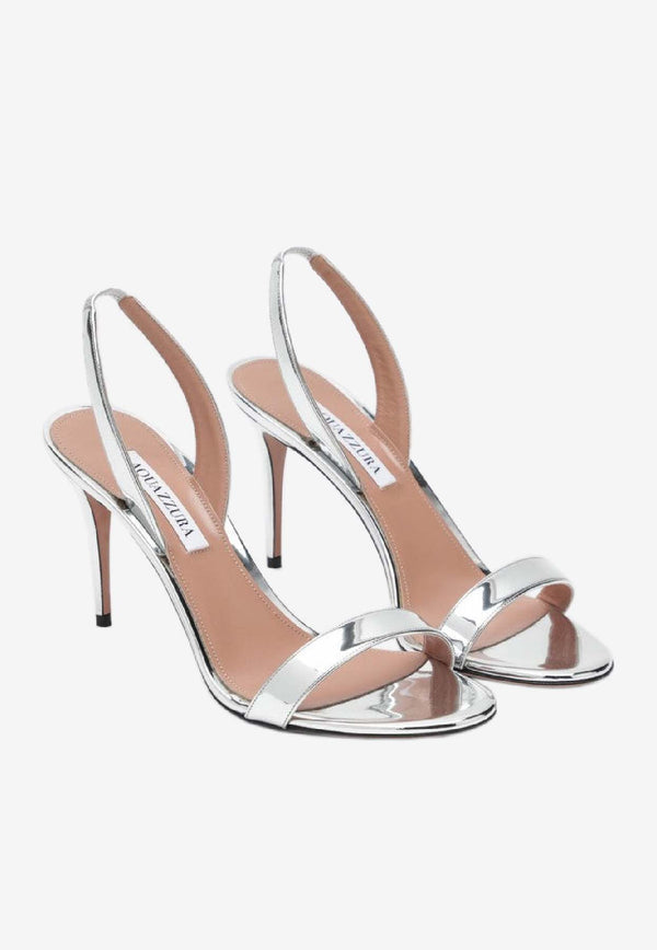Aquazzura So Nude 85 Slingback Sandals Silver SNUMIDS0SSY/S_AQUA-CCC