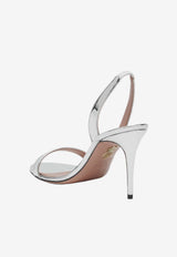 Aquazzura So Nude 85 Slingback Sandals Silver SNUMIDS0SSY/S_AQUA-CCC