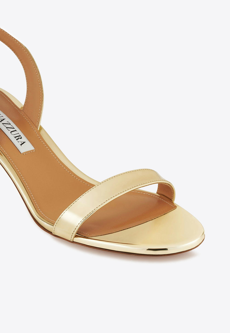 Aquazzura So Nude 50 Sandals in Mirror Leather SNUMIDS1-SSYSOG SOFT GOLD