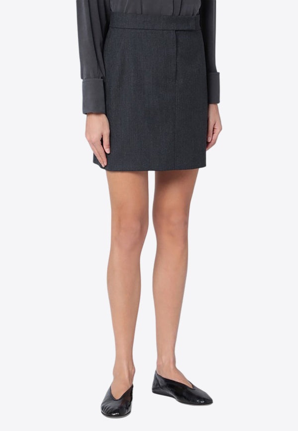 Max Mara Sondalo Wool Mini Skirt Gray SONDALOCO/P_MAXM-005