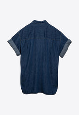 Studio Nicholson Sorono Short-Sleeved Denim Shirt Blue SORONO-883/O_STUNI-IN