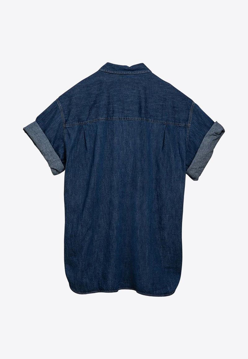 Studio Nicholson Sorono Short-Sleeved Denim Shirt Blue SORONO-883/O_STUNI-IN