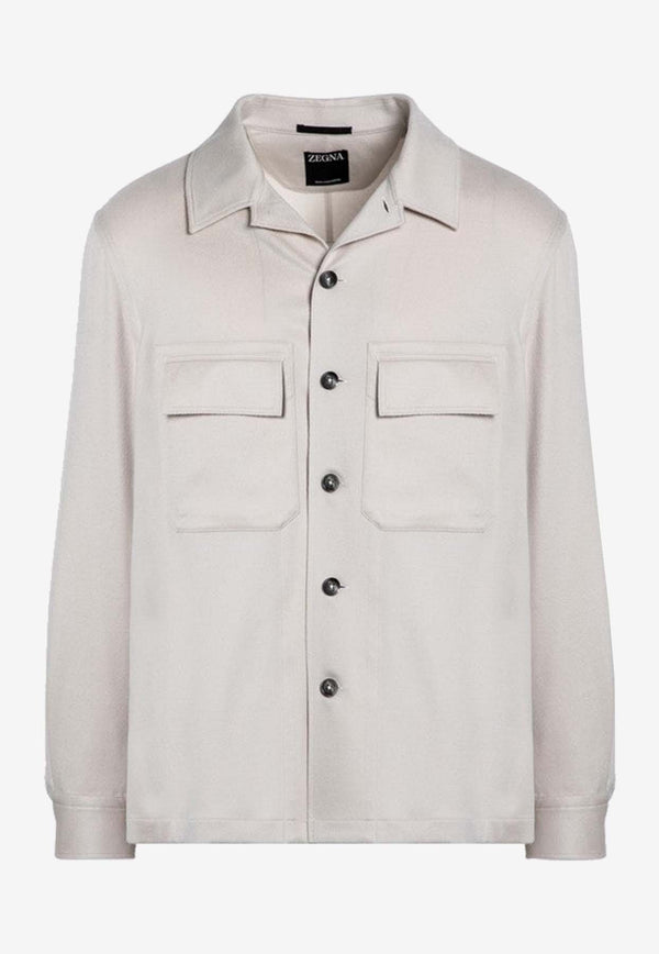 ZEGNA Cashmere Buttoned Shirt White SOT6BE8V46/P_ZEGNA-926