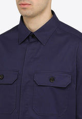 ZEGNA Buttoned Sleeved Shirt Blue SOT8UDV16A7/O_ZEGNA-B07