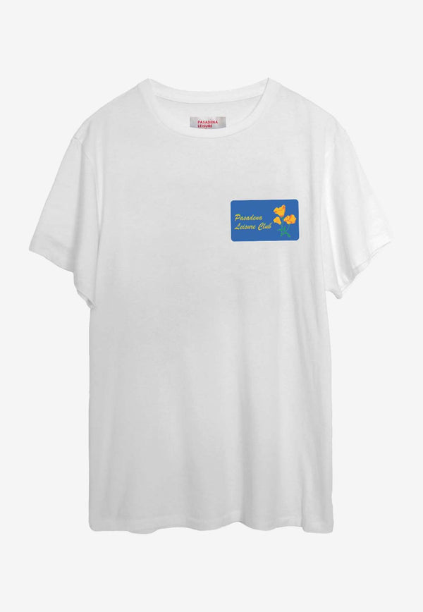 Pasadena Leisure Club Poppy Logo Print Crewneck T-shirt White SP24T01WHITE