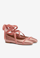 Malone Souliers Spencer Satin Ballet Flats Pink SPENCER5-2PINK