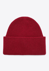 Destin Wool-Blend Ribbed Beanie Burgundy SPENNYBEDWS/P_DESSR-BO