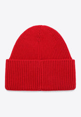 Destin Wool-Blend Ribbed Beanie Red SPENNYBEDWS/P_DESSR-RO