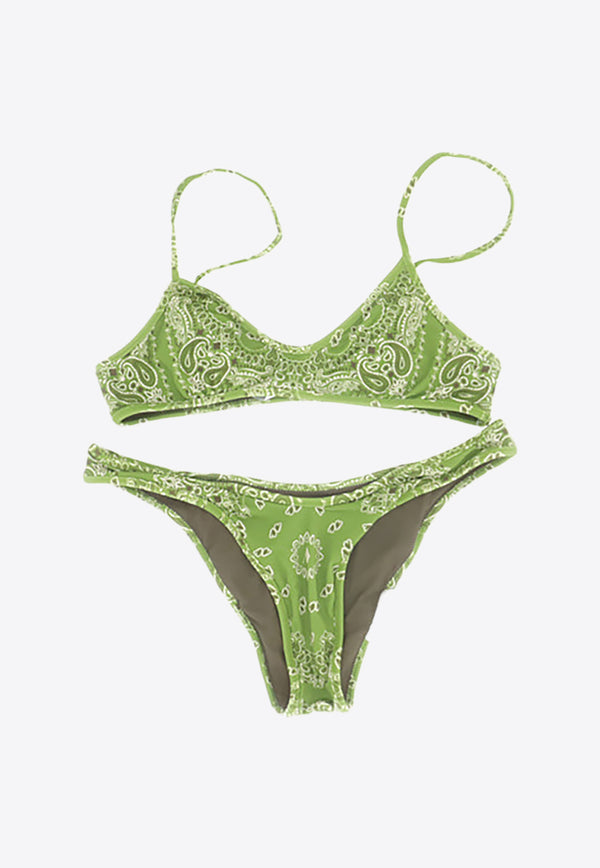 The Attico Bandana Print Bikini Green SPEWBB90_PA48P_824