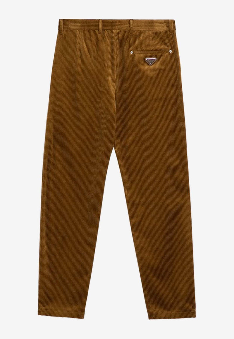 Prada Straight-Leg Corduroy Pants Brown SPH31313YO/P_PRADA-F0346