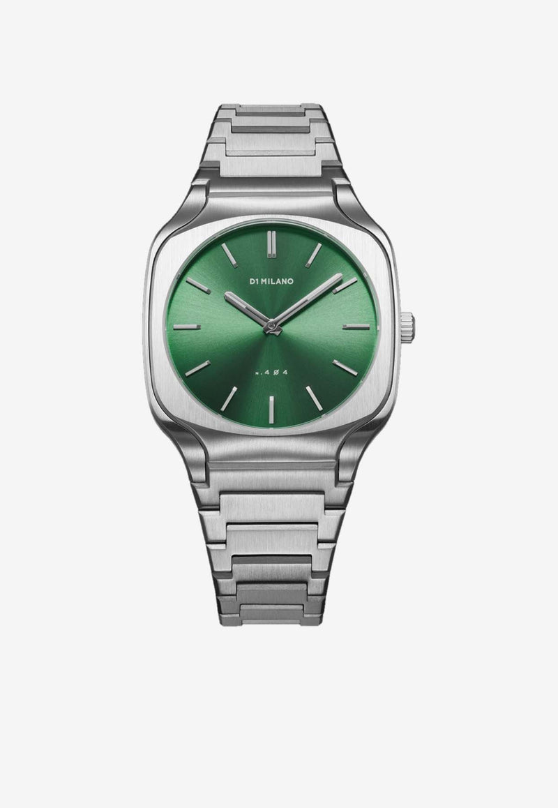 D1 Milano Square Bracelet Stainless Steel 37 MM Watch Green SQBJ06GREEN