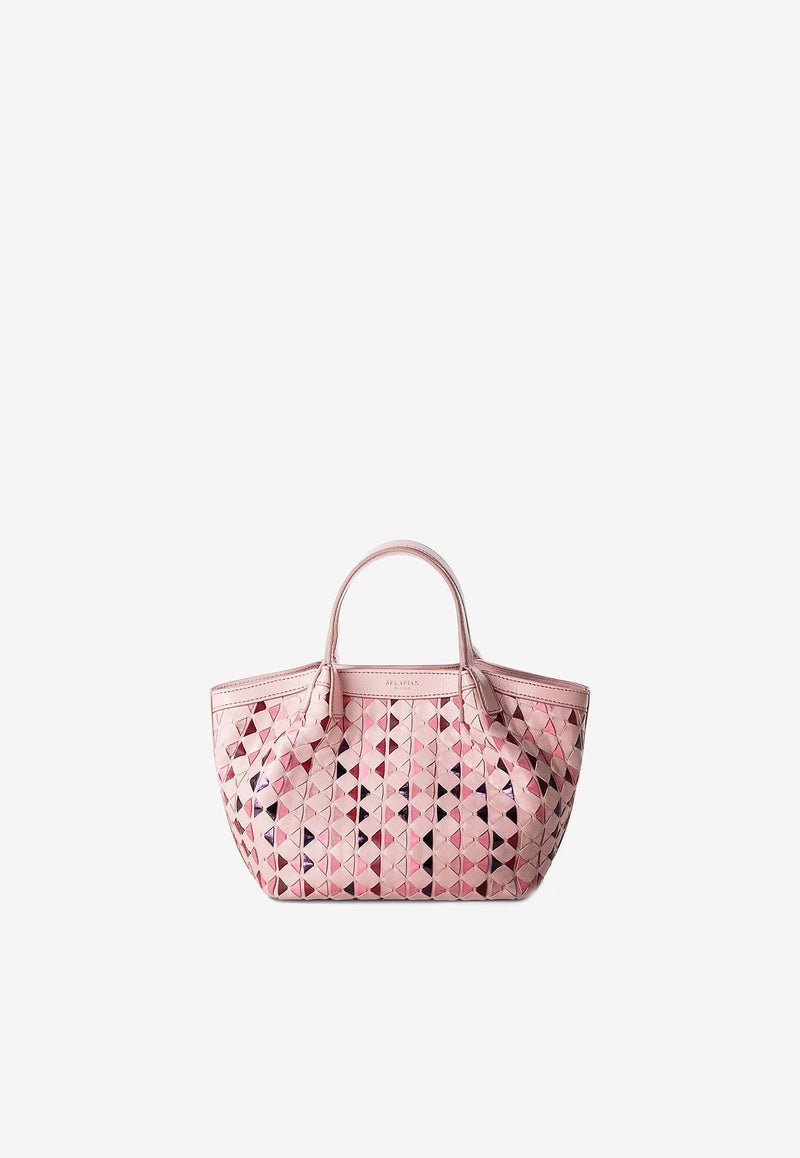 Serapian Mini Secret Mosaico Leather Shoulder Bag Pink SRMDAWLL684519ABU5_PINK