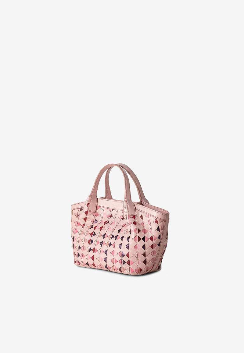 Serapian Mini Secret Mosaico Leather Shoulder Bag Pink SRMDAWLL684519ABU5_PINK