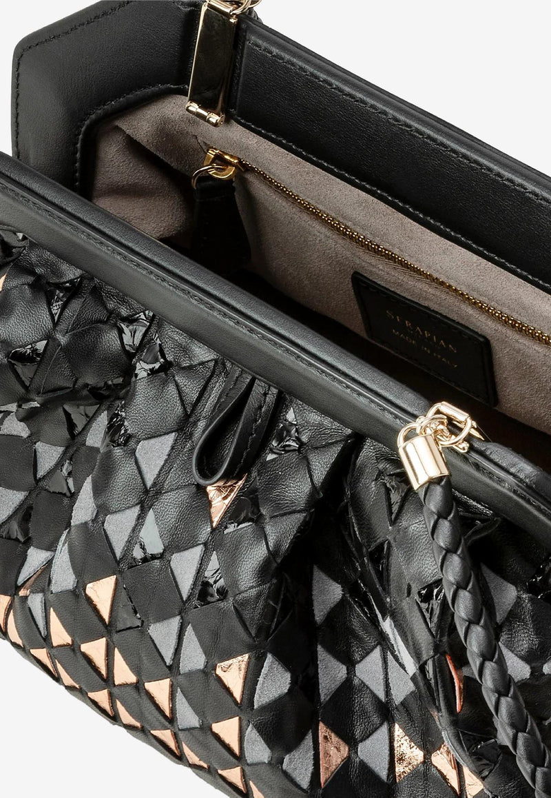 Serapian Secret Mosaico Leather Clutch Black SRMDAWLL715627B330_BLACK