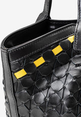 Serapian Mini Secret Mosaico Leather Shoulder Bag Black SRMOSWLL684519A001_BLACK